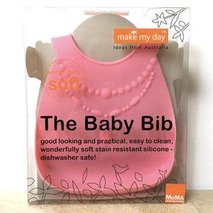 Make My Day Soft Silicone Reusable Pearl Baby Bib
